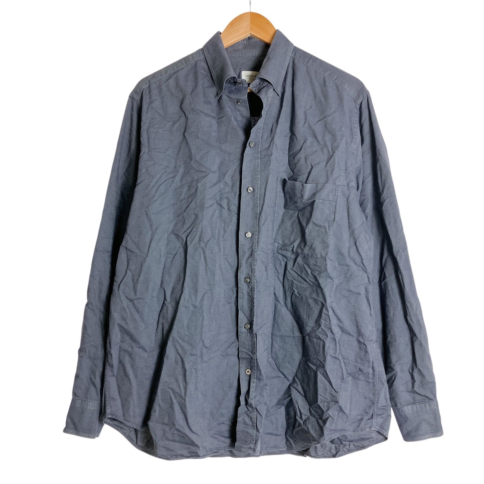 ATK1 ARMANI COLLEZIONI アルマーニ コレッツォーニデニムシャツ 長袖 濃青系 メンズ トップス 41|16 Lサイズ相当