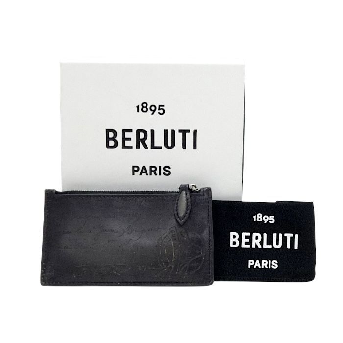 【ABランク】 ベルルッティ Berluti レザコア マキシ スクリットー ロング ジップ カードホルダー ヴェネチアレザー C12OBP カードケース ブラック 正規品 中古 mbn01011 ベルルッティ Berluti レザコア マキシ スクリットー ロング ジップ