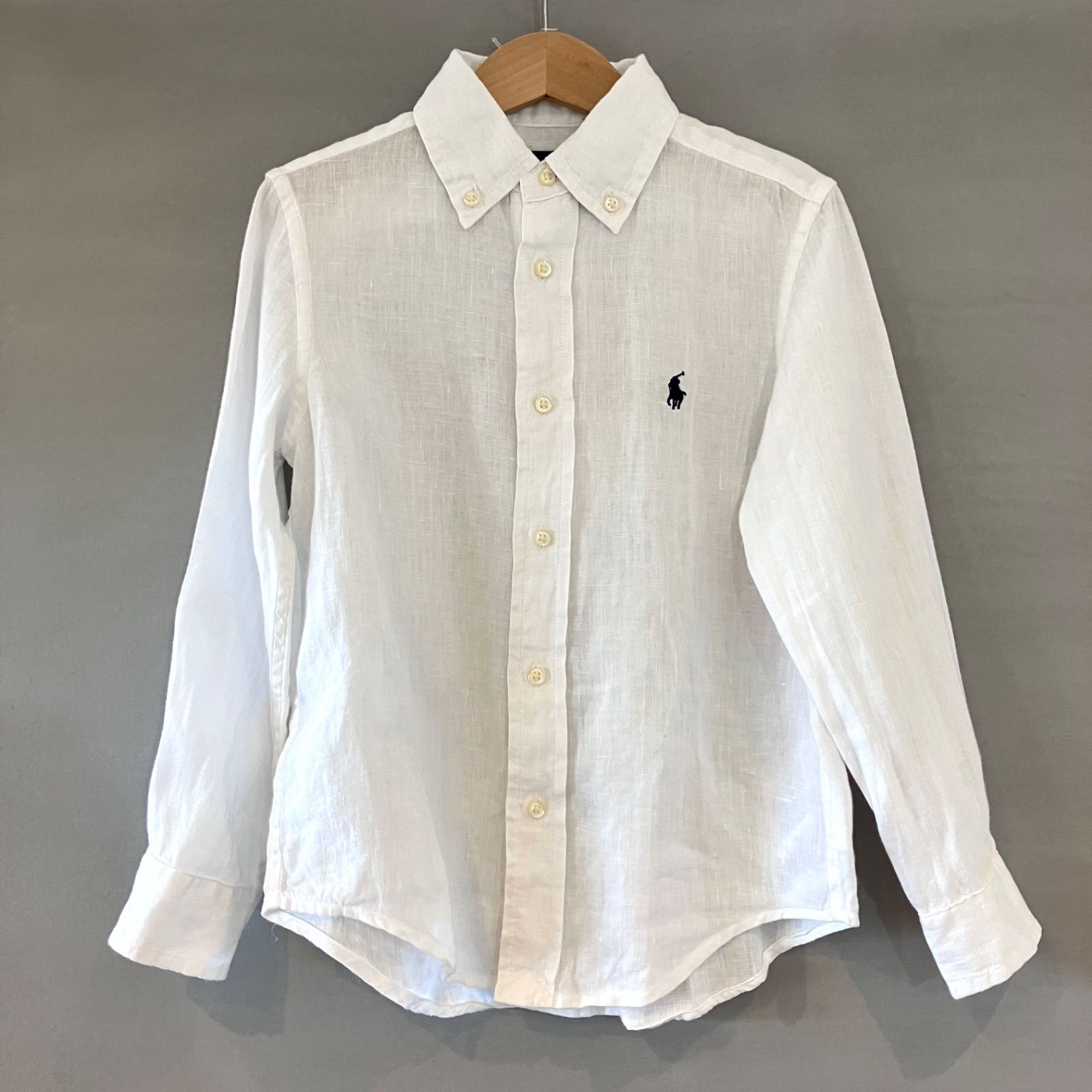 Ralph Lauren ラルフローレン リネンシャツ ボタンダウン BDシャツ 白 