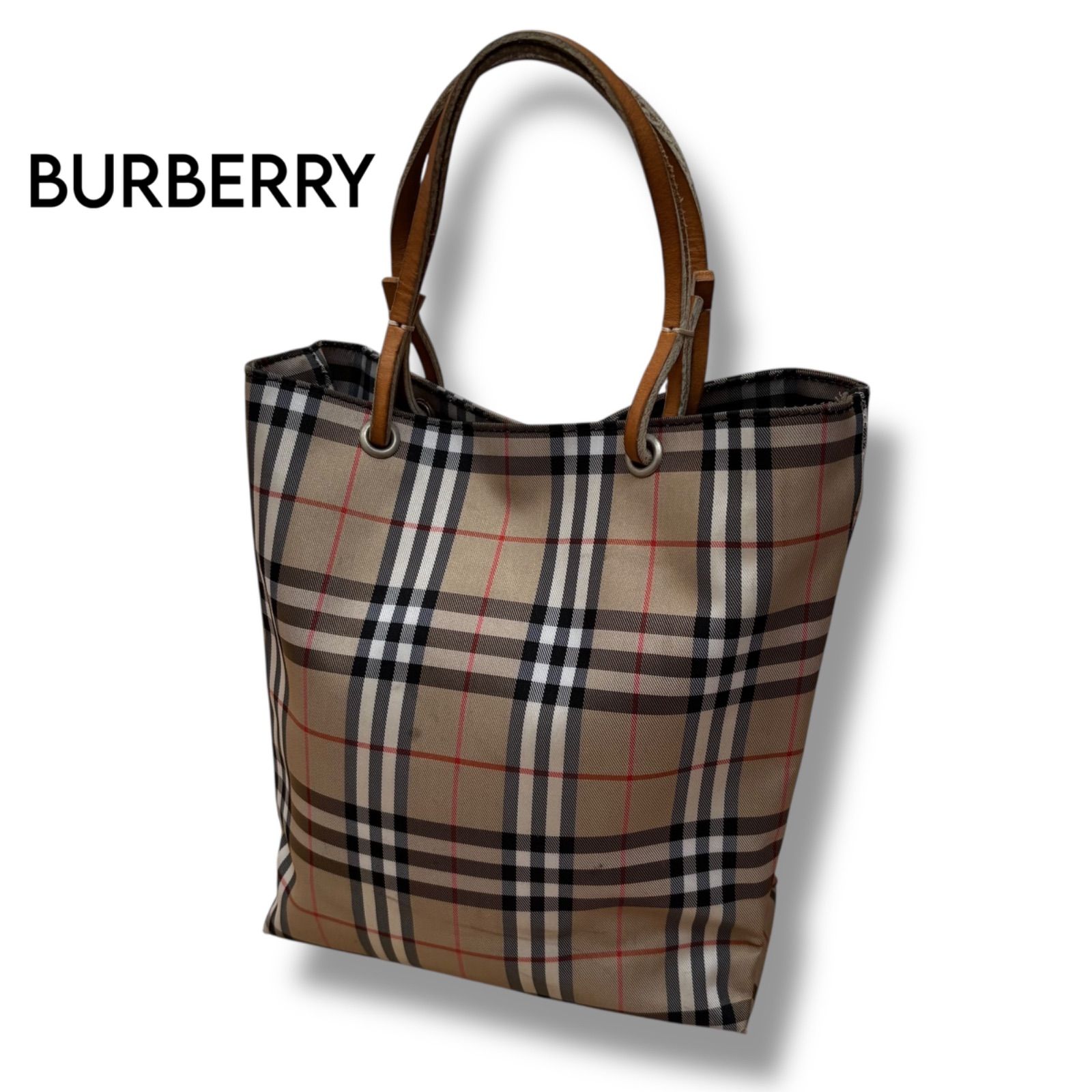 BURBERRY チェック ミニバッグ レザーハンドル付き