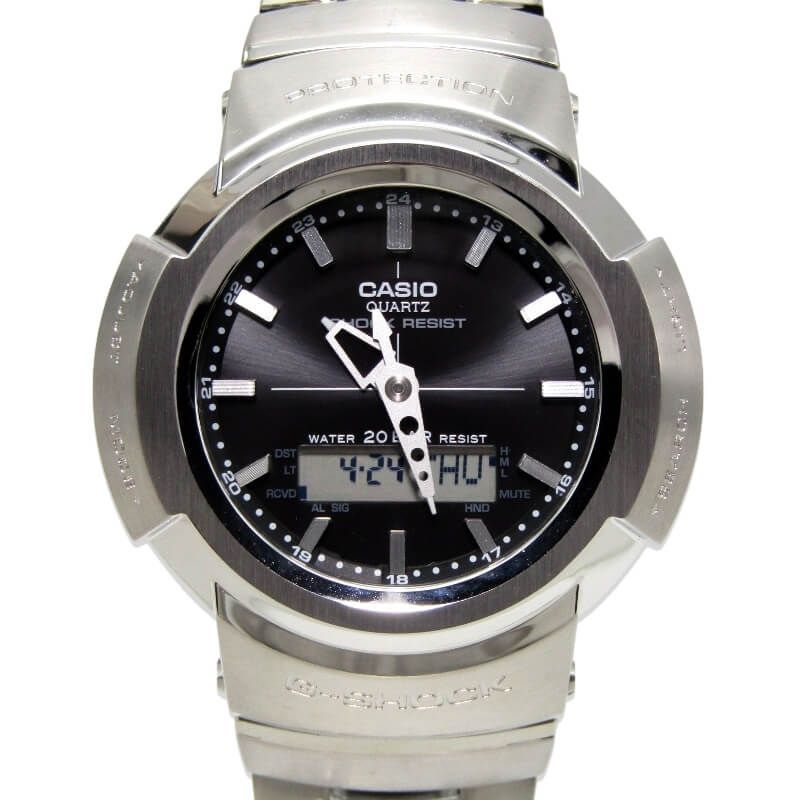 CASIO G-SHOCK Gショック AWM-500D-1AJF フルメタル 本体のみ アナデジ 電波ソーラー SS シルバー ブラック 28009860