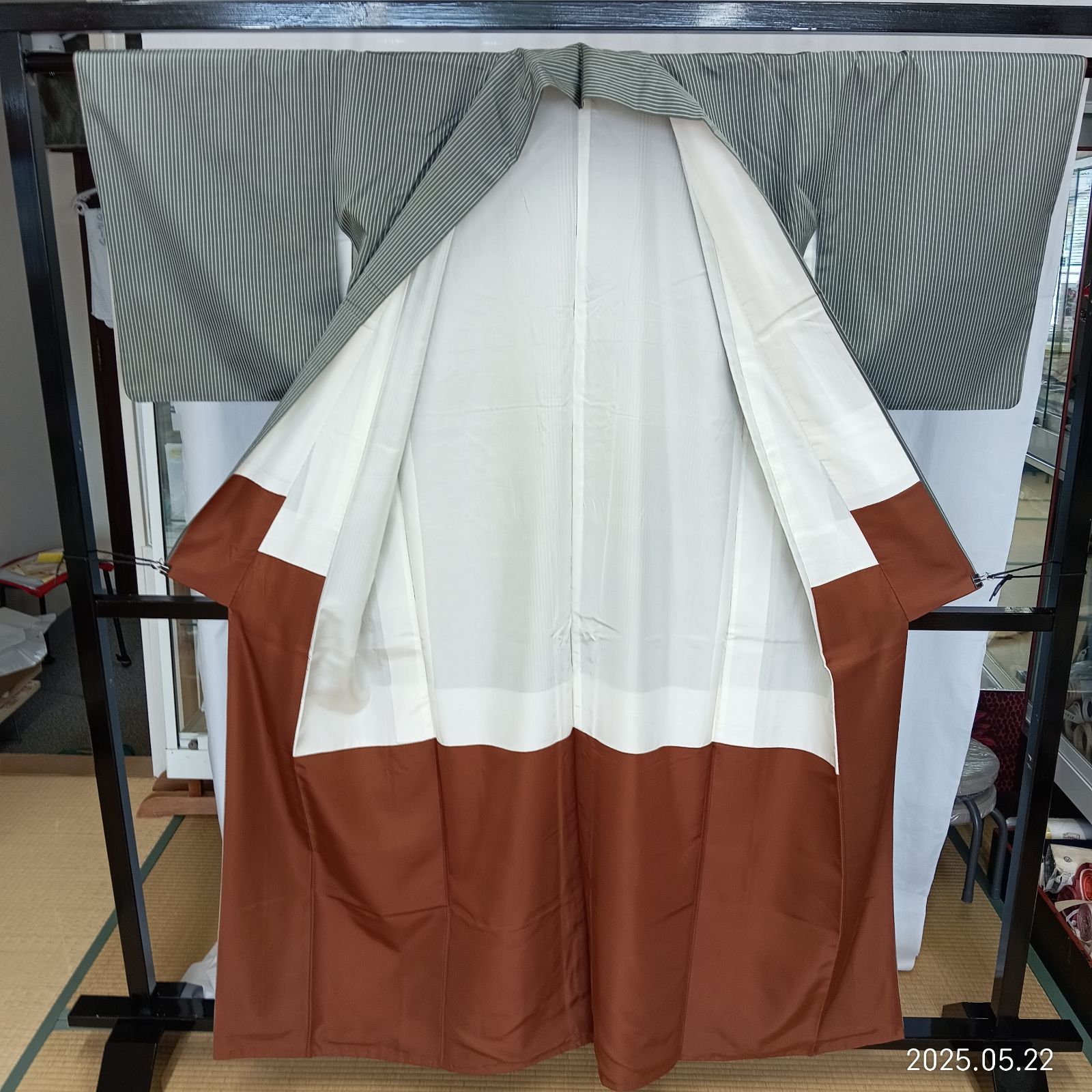 平和屋着物○本塩沢 蚊絣 霞文 正絹 逸品 CAAS6752yc 平和屋着物○本