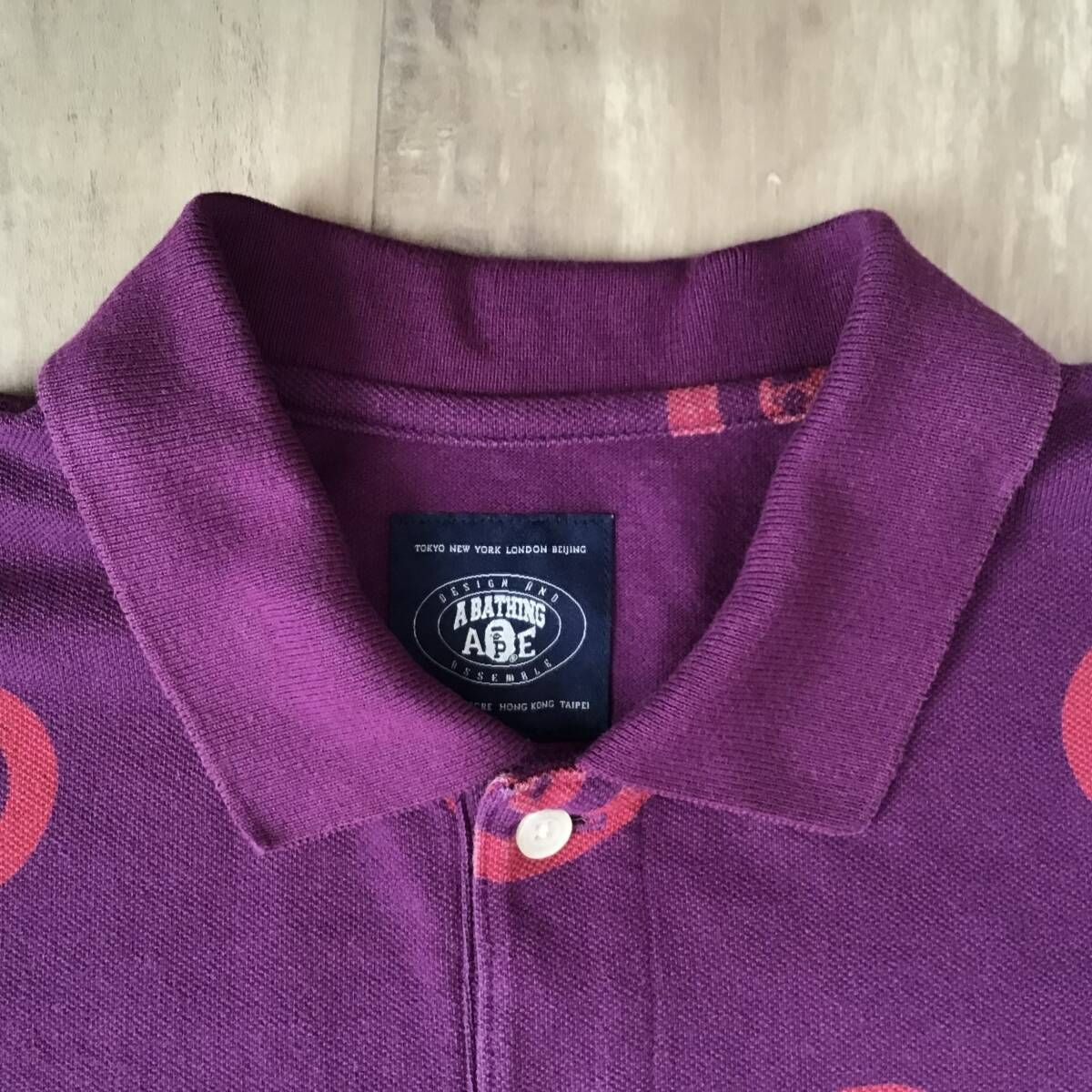 BAPE ターゲットロゴ ポロシャツ Mサイズ パープル a bathing ape BAPE 