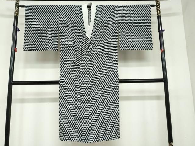 平和屋着物●長襦袢 無双仕立て 鱗文 黒地 正絹 DAAW5625ud
