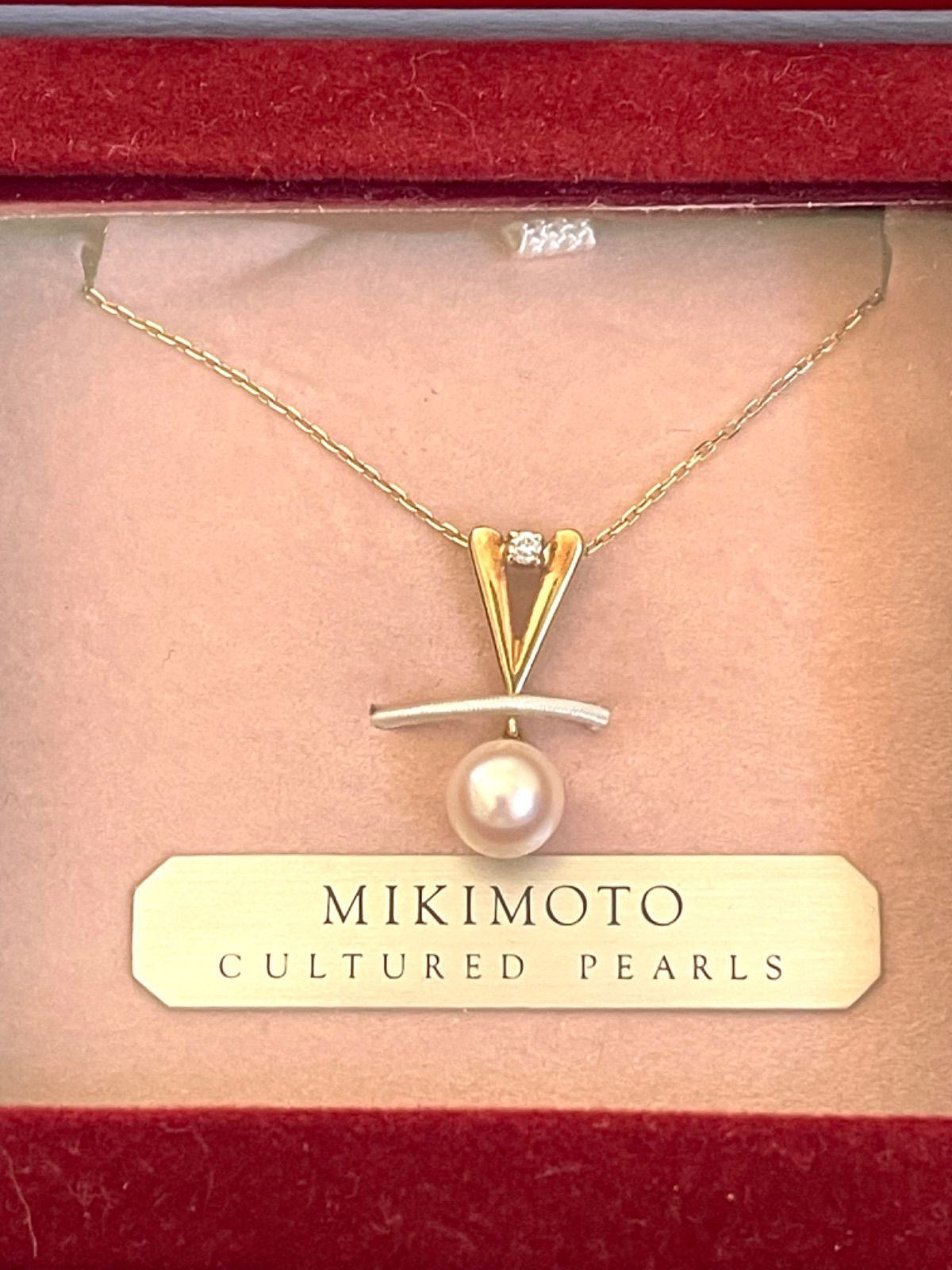 美品 箱 ケース入り MIKIMOTO CULTURED PEARLS K18 750 本真珠 パール 