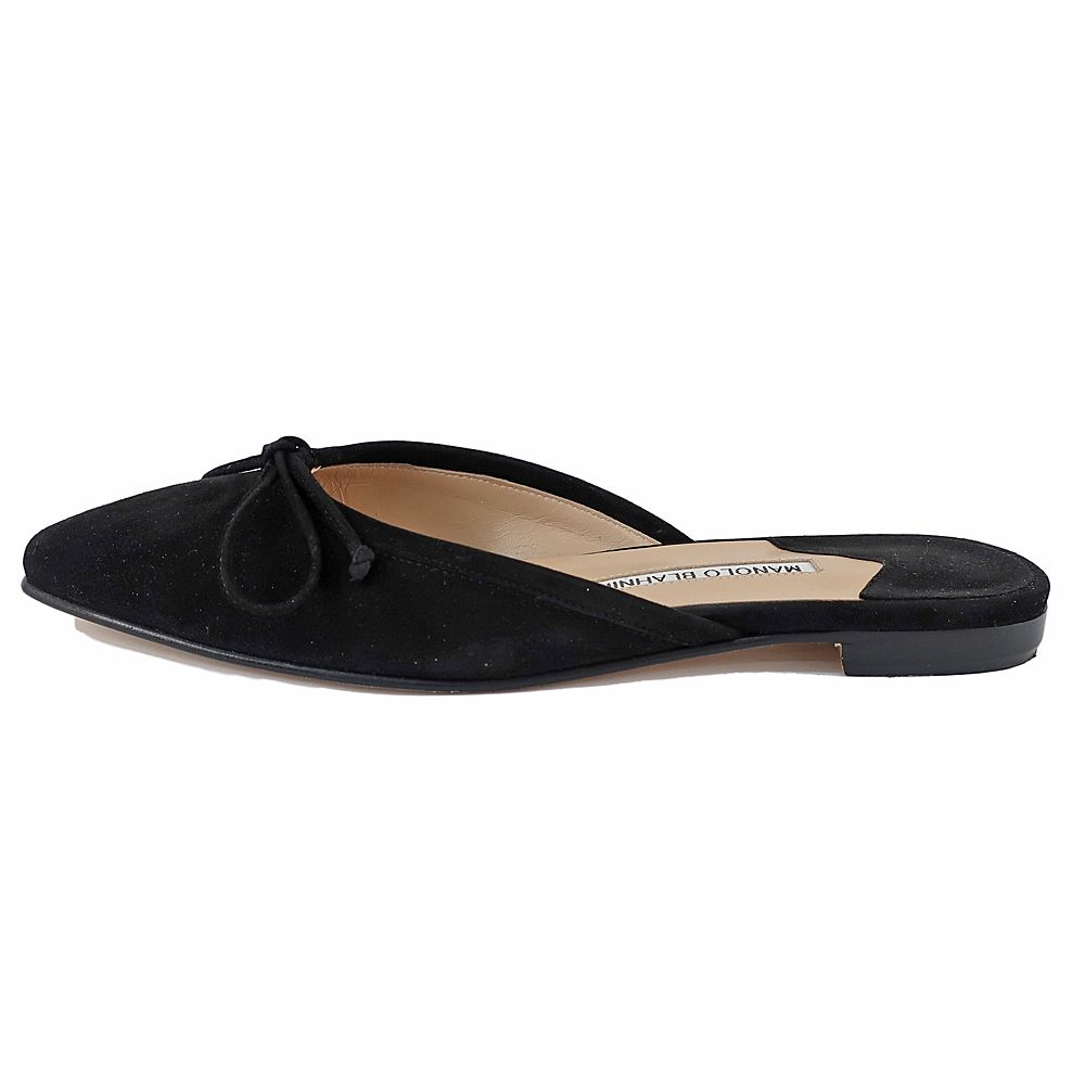 MANOLO BLAHNIK マノロブラニク バレリム レザー ミュール 天白】【MANOLO BLAHNIK】マノロブラニク バレリム スエード