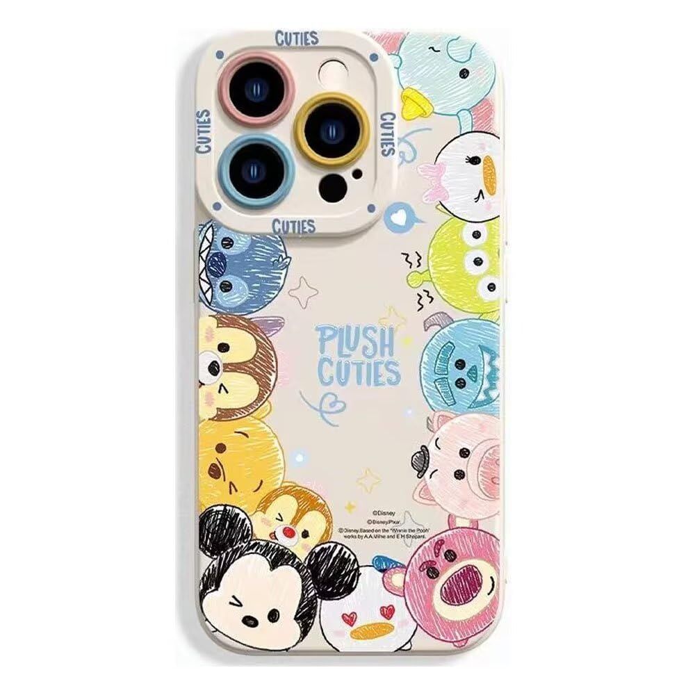 【新着商品】ケース ケース 6.1インチ ストラップホール付き］ レンズ保護 アイフォン15 ワイヤレス充電対応 軽薄型 ［シリコン かわいい キャラクター 対応 スマホケース ミッキーマウス カ