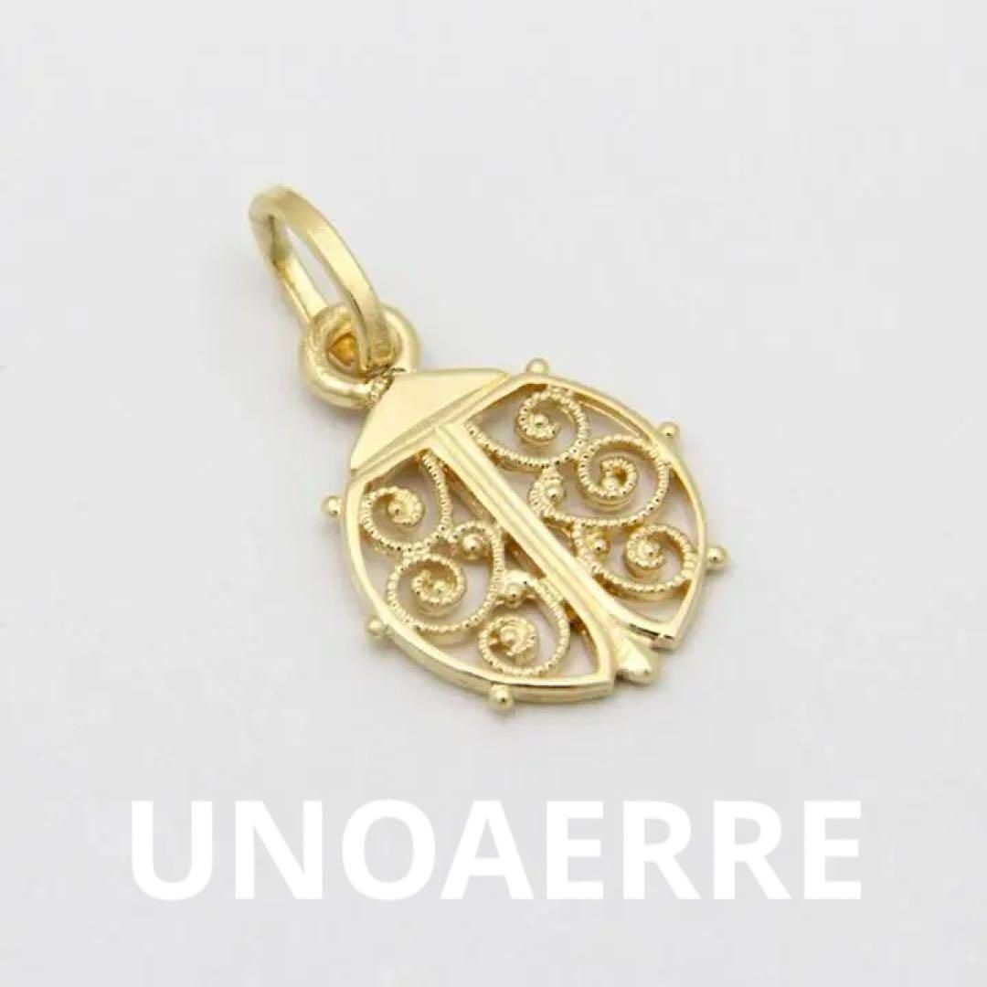 タ*マ様 k18 UNOAERRE ラケットモチーフ　チャーム　ペンダントトップ UNOAERRE K18イエローゴールドハートモチーフペンダントトップ