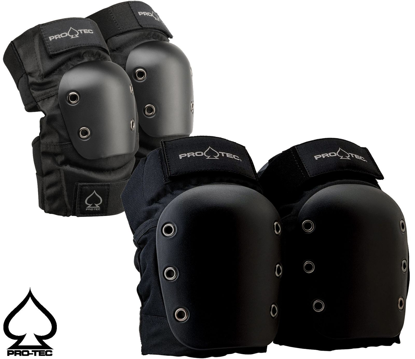 正規輸入品 PRO-TEC STREET KNEE - ELBOW PAD SET OPEN BACK BLACK プロテック ヒザ＆ヒジ用プロテクター ストリート ニー＆エルボーパッド セット オープンバック ブラック