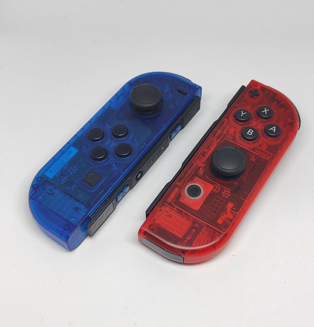 ジョイコンクリアレッド クリアブルー カスタム ニンテンドー スイッチ ジョイコンクリアレッド クリアブルー カスタム ニンテンドー