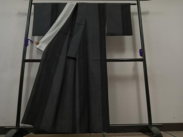 平和屋着物▽本塩沢　単衣　110亀甲　間道　正絹　逸品　AABC3173jh 平和屋着物▽本塩沢 単衣 110亀甲 間道 正絹 逸品 AABC3173jh 【公式通販】