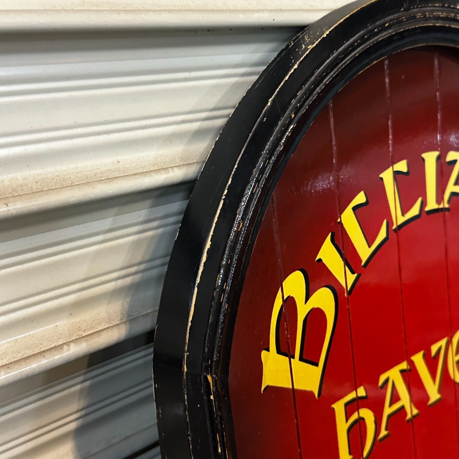 SINCE 1982 ビリヤード 木製看板／赤 プールバー デザインボード