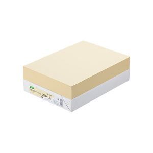 (まとめ) TANOSEE αエコカラーペーパーII A4 クリーム 1冊（50