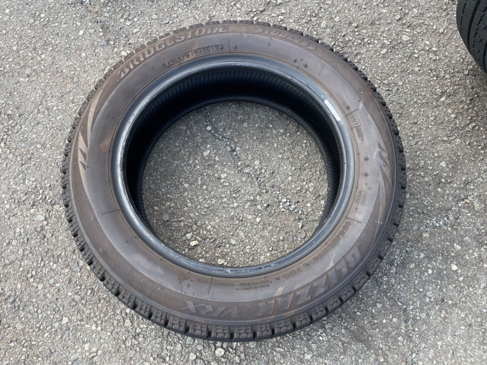 （F0128）中古スタッドレスタイヤ４本セット！155/65R14 ブリヂストンVRX 2019年製造！ウエイク、スペーシア、ワゴンR、タントなどに