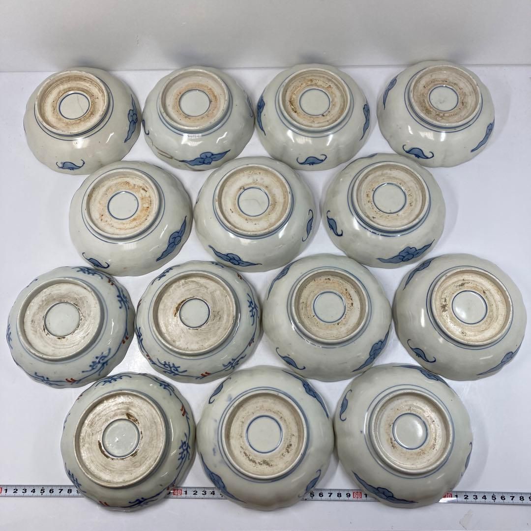 ・江戸後期　古伊万里　赤絵膾皿14枚　蓋無木箱付 東Y5-0823③ 江戸後期 古伊万里 赤絵膾皿14枚 蓋無木箱付 東Y5-0823③ - メルカリ