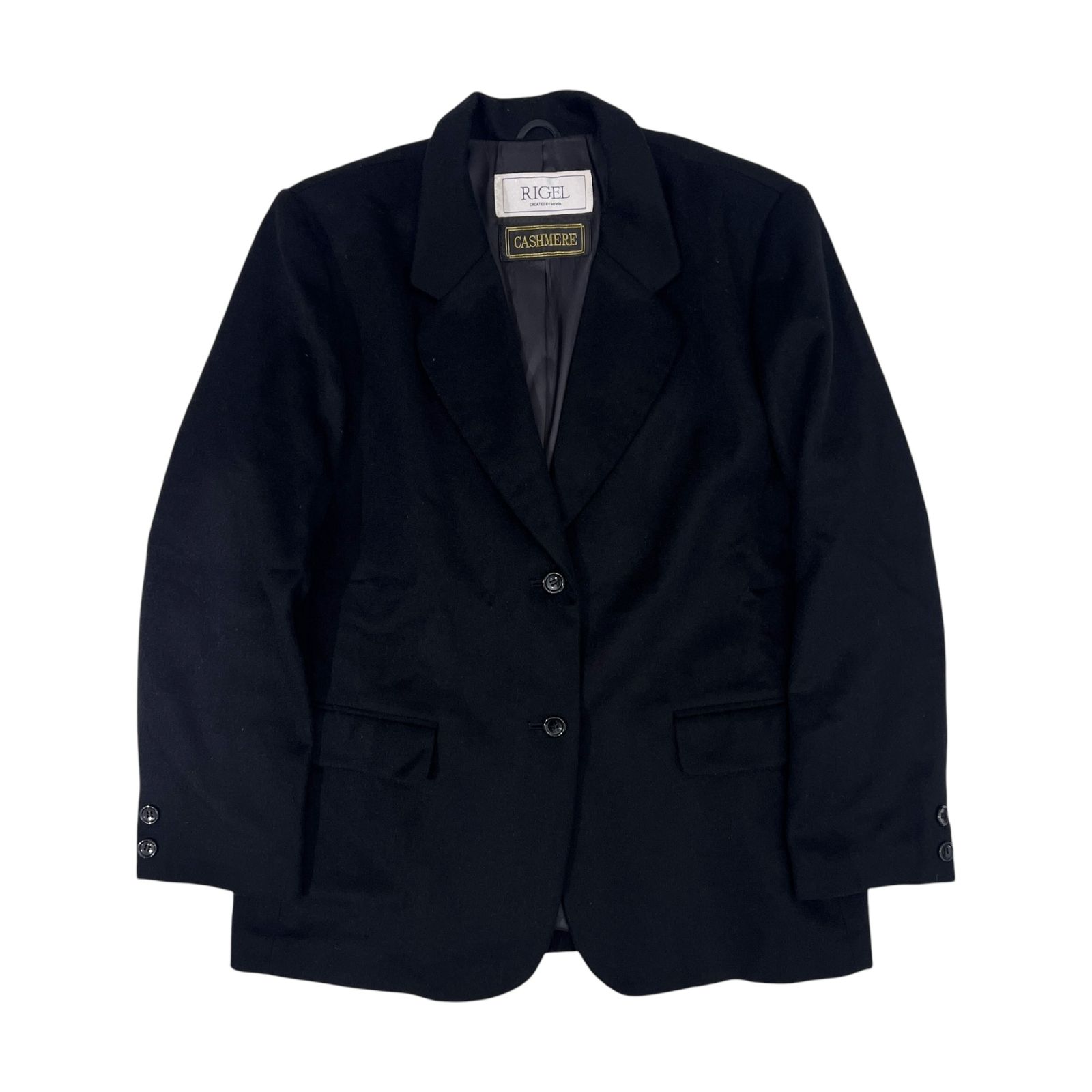 RIGEL CASHMERE カシミヤ100% 2B テーラードジャケット 3L/ブラック 