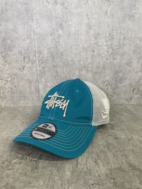 STUSSY ｽﾃｭｰｼｰ NEWERA ﾆｭｰｴﾗ 9Twenty Basic Trucker ﾅｲﾝﾄｩｳｪﾝﾃｨ ﾍﾞｰｼｯｸ ﾄﾗｯｶｰ ｷｬｯﾌﾟ ﾒｯｼｭ ﾌﾞﾙｰ 33869347