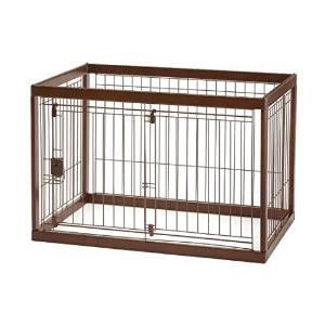 2営業日で発送 Richell リッチェル 木製ペットサークル 90-60 小型犬 中型犬用 ダークブラウン ha048