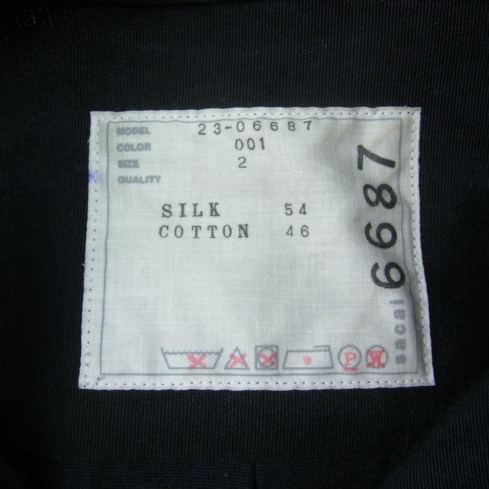 Sacai サカイ 23SS 23-06687 DOUBLE-FACED SILK COTTON SHIRT DRESS