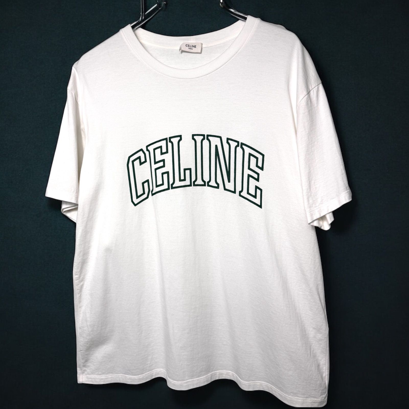 CELINE セリーヌ カレッジ クラックドエフェクト プリント Tシャツ M