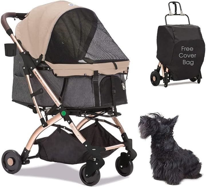 Totoro ball ペットカート バギー 4輪 小型犬 中型犬 猫 ペットキャリー 介護用カート ベージュ グレー