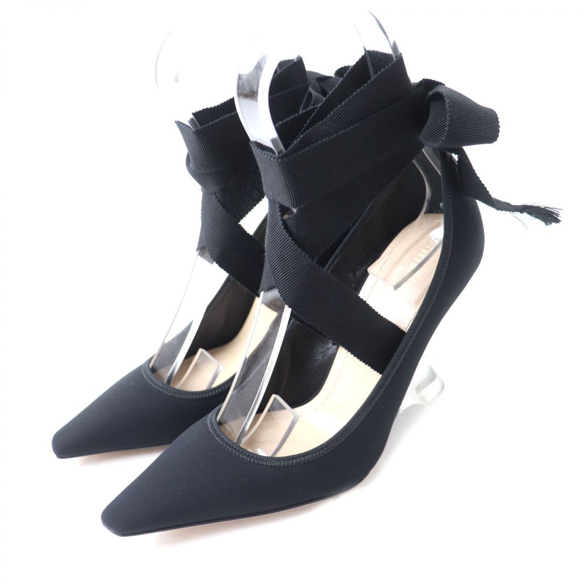 美品☆Christian Dior クリスチャンディオール アンクルリボン クリア  