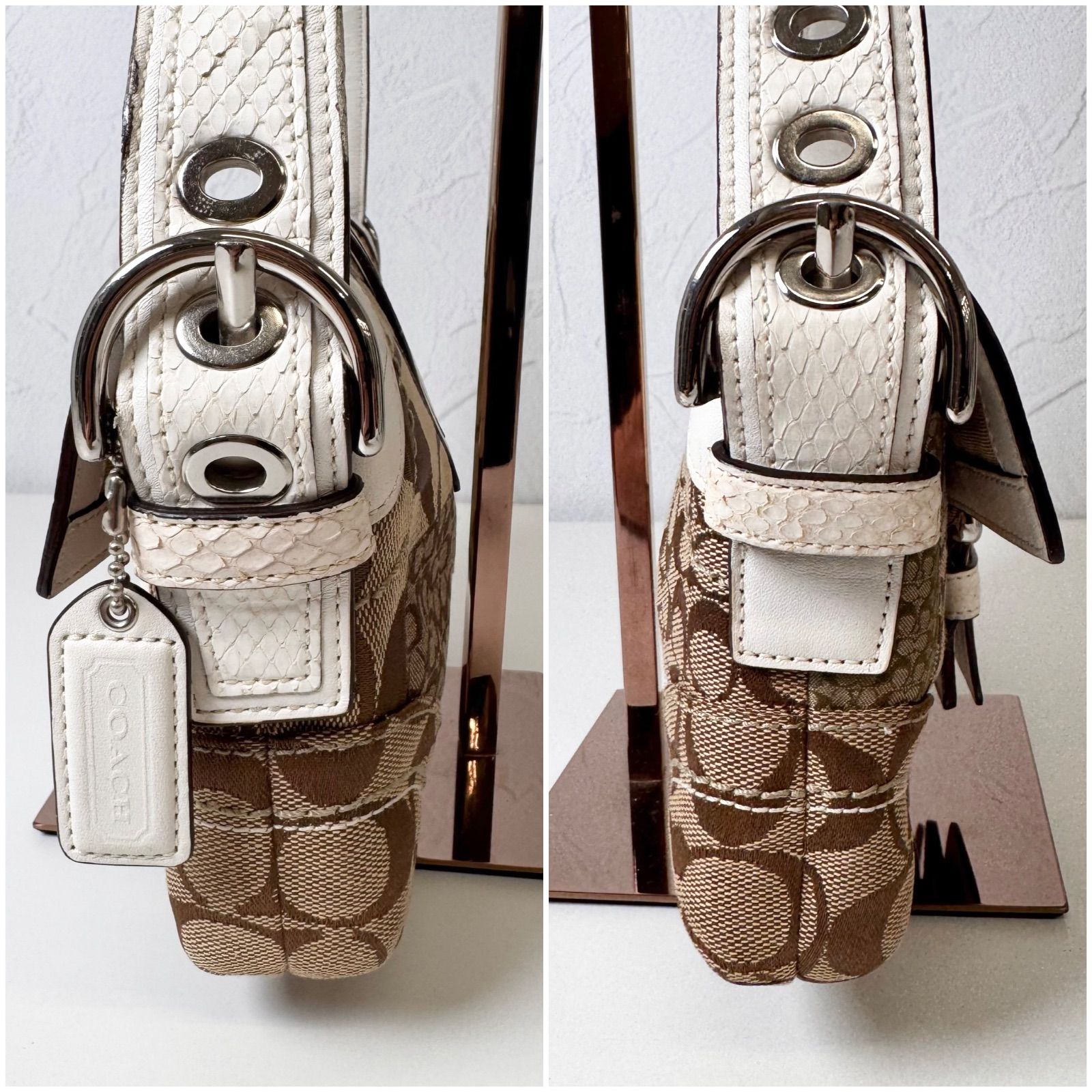 ✨Bランク COACH ソーホー パイソン パッチワーク ワンショルダー