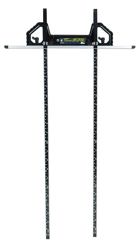 Size 60cm シンワ測定 Shinwa Sokutei 丸ノコガイド定規 Tスライドダブル 併用目盛 突き当て可動式 60cm 73704