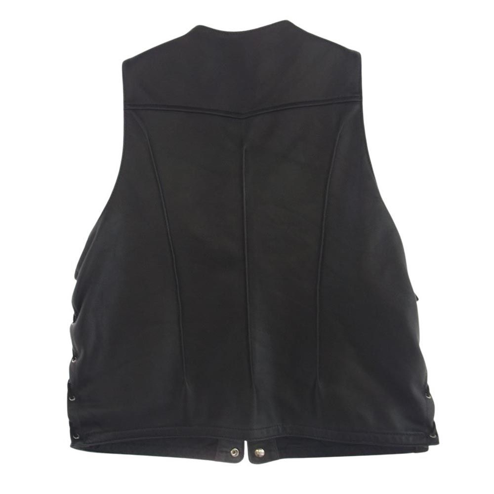 00's A.P.C. レザージャケット　イーストバイウエスト期　ラムスキン LANGLITZ LEATHERS ラングリッツレザーズ 40155 Laced Vest