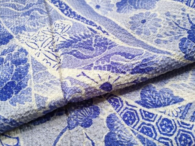 平和屋着物○名門 藤娘きぬたや・総絞り 振袖 束ね熨斗吉祥松花唐草文