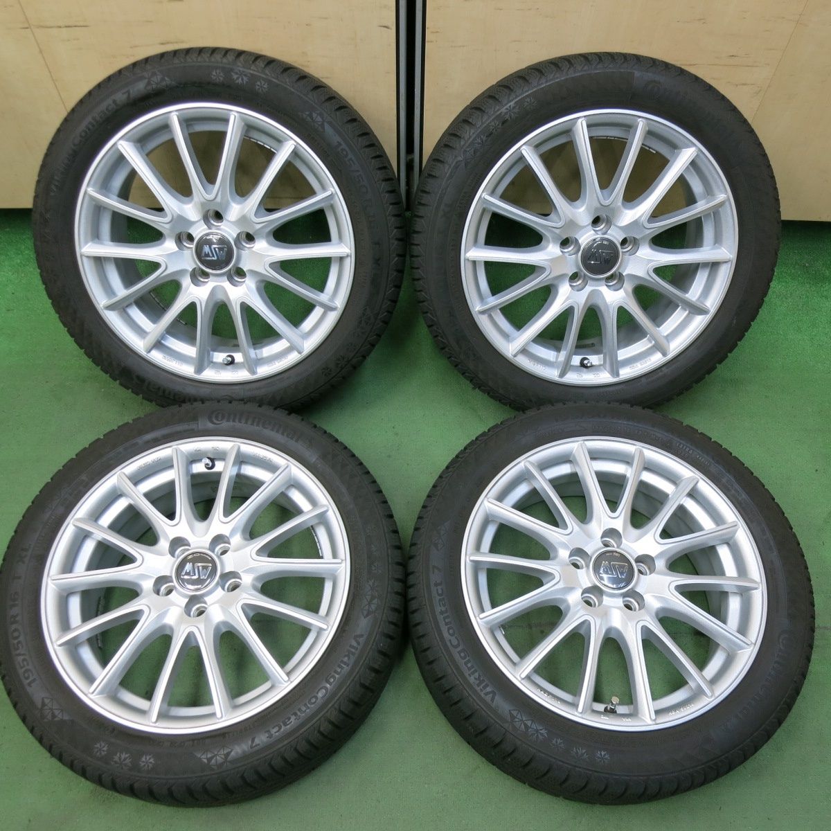 バリ溝 キレイ 9分 ワーゲン 等 MSW 86 O Z 195|50R16 スタッドレス コンチネンタル バイキングコンタクト7 OZ 16インチ PCD100|5H 5050204SYス