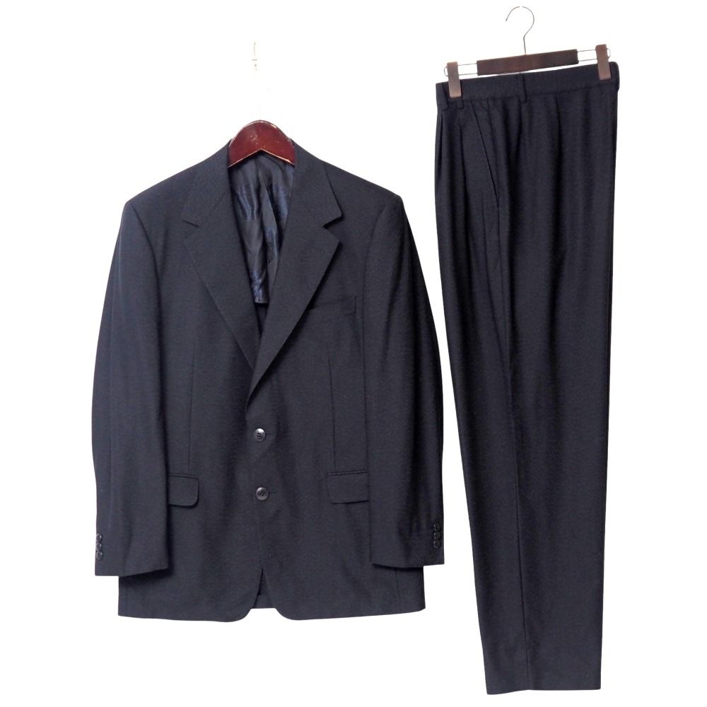 【美品】ヴェルサーチ クラシック スーツ セット 黒 総柄 ジャケット パンツ Gianni Versace ジャンニ・ヴェルサーチ パンツスーツ サイズ50
