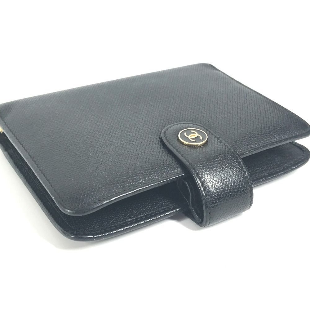 CHANEL シャネル 手帳カバー CC ココマーク ココボタン レザーブラック CHANEL シャネル 手帳カバー CC ココマーク ココボタン レザー
