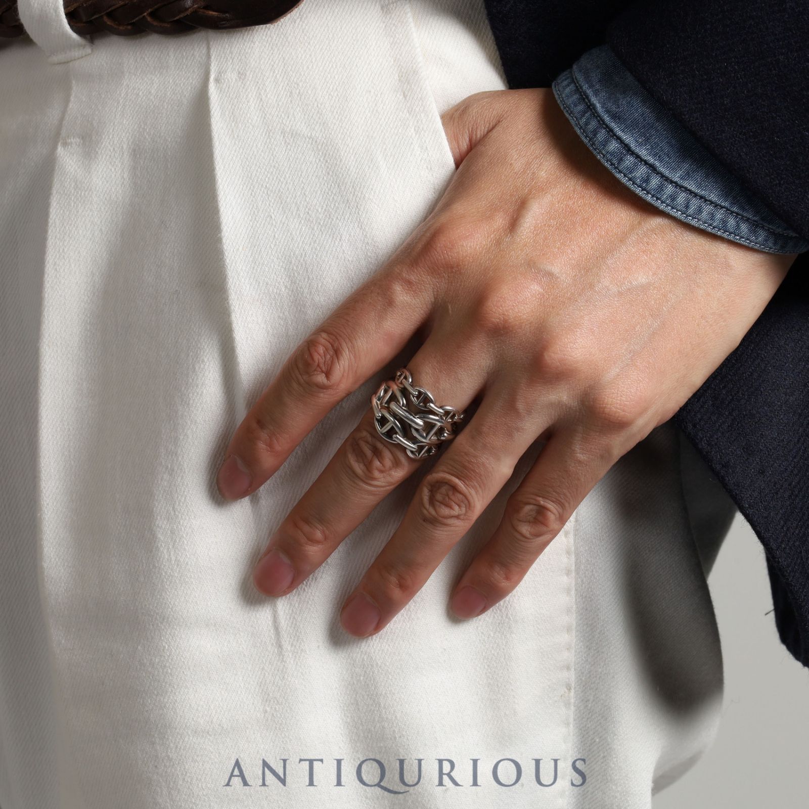 エルメス リング シェーヌダンクル アンシェネ GM 51号 シルバー 925