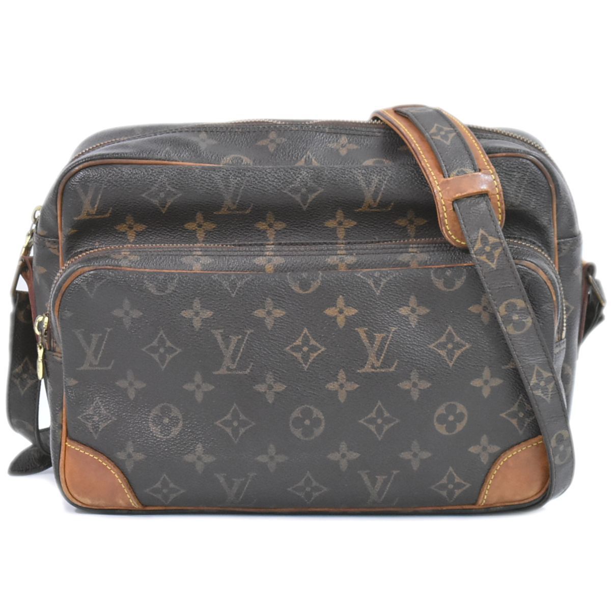 本物 ルイヴィトン LOUIS VUITTON LV ナイル モノグラム ショルダーバッグ ポシェット ブラウン M45244 Nile ビトン  バッグ ジェンダーフリー ジェンダーレス 中古 【フォロー割】