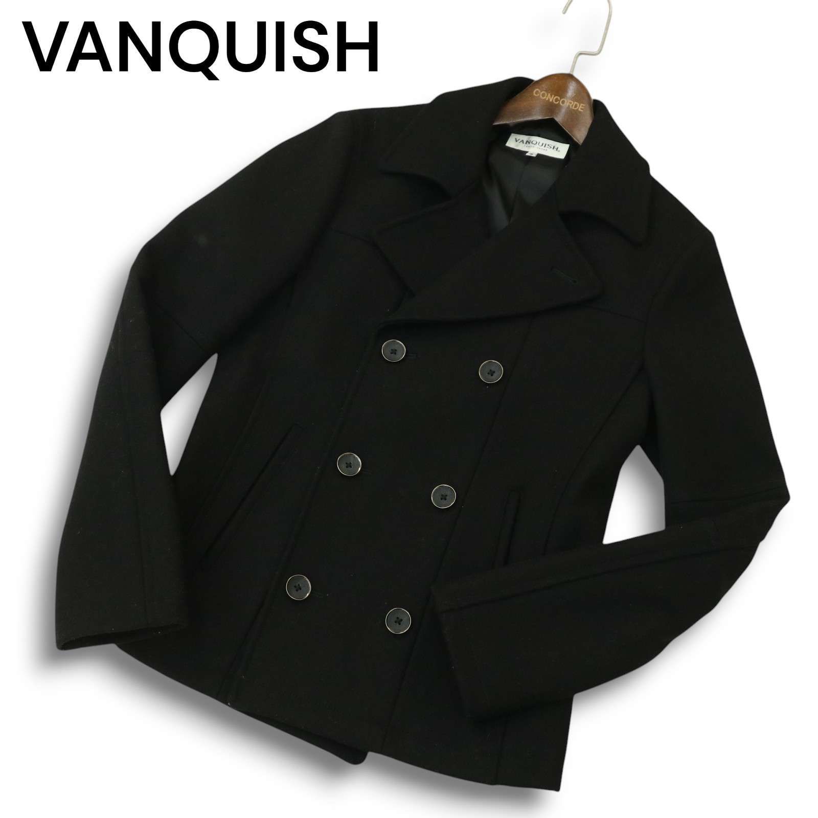 美品】VANQUISH ヴァンキッシュ 秋冬☆ メルトン ウール Pコート 