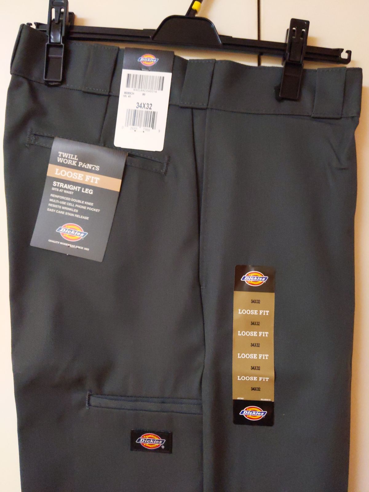 新品 34x32 CH ダブルニー ワークパンツ ディッキーズ
