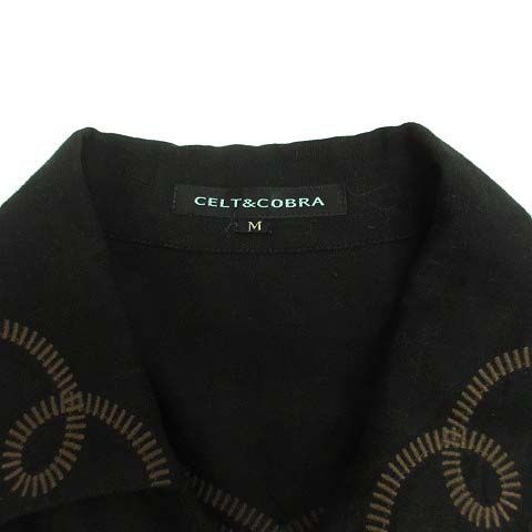 ケルト&コブラ CELT&COBRA オープンカラー シャツ 半袖 レーヨン 刺繍 