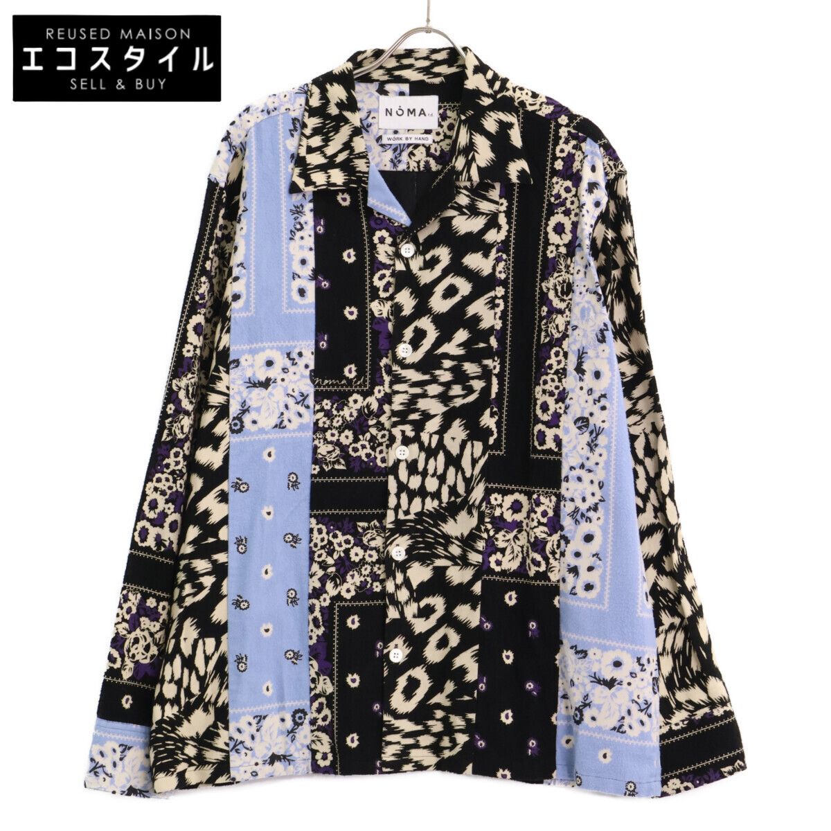 NOMA t.d. ノーマティーディー 23AW ﾏﾙﾁｶﾗｰ ﾍﾟｲｽﾞﾘｰﾌﾗﾝﾈﾙﾊﾟｯﾁﾜｰｸｼｬﾂ 5