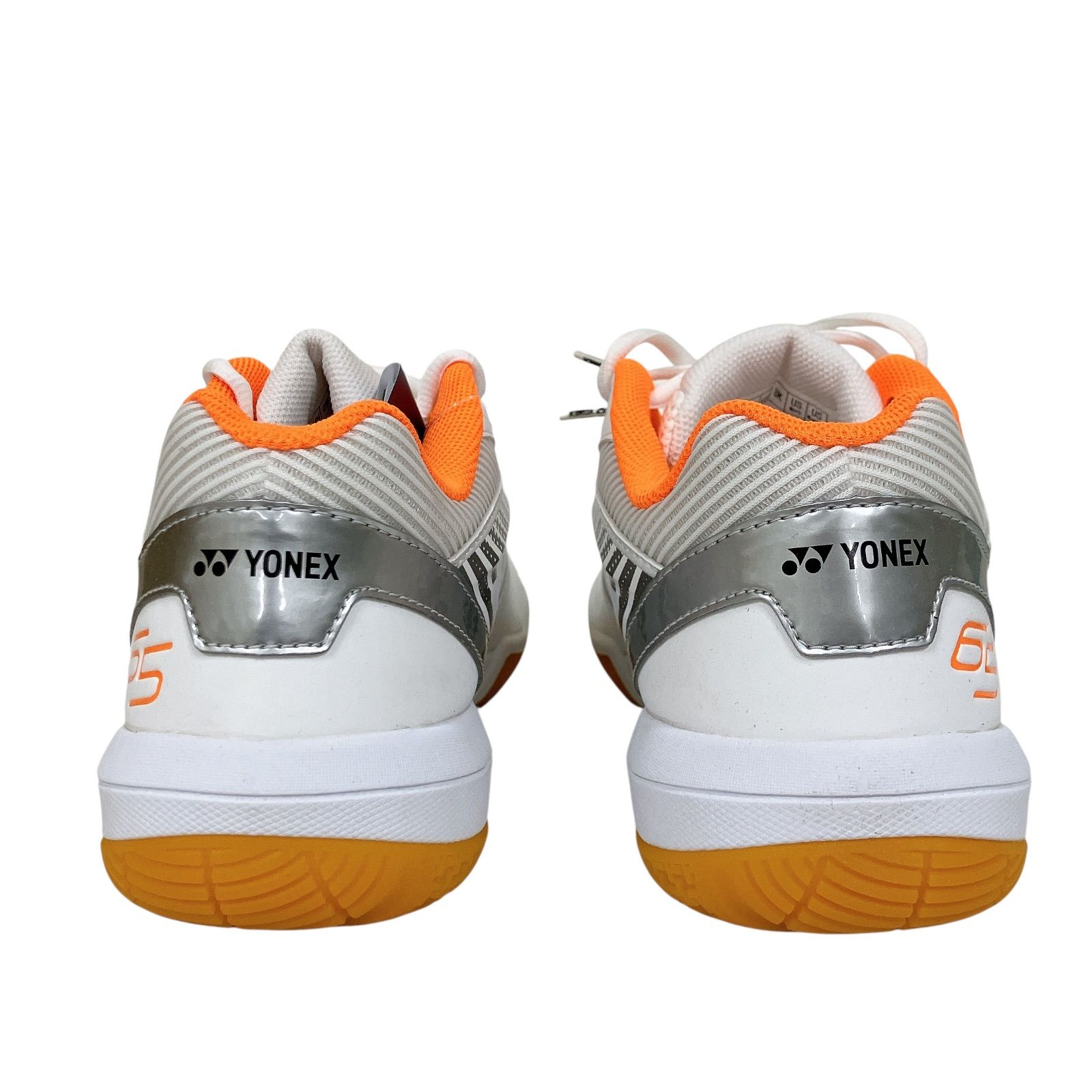 YONEX バドミントンシューズ パワークッション　ホワイト/オレンジ　27.5 新品】YONEX バドミントンシューズ パワークッション65Zワイド