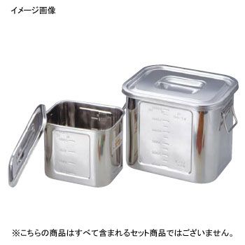 AG 21-0 目盛付 角型 キッチンポット 27cm 手付 18L 赤川器物 AG 21-0 目盛付角型キッチンポット 27cm (007664-027) AG 21-0 目盛