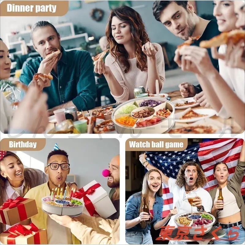 Amazon.co.jp: デザートプレート 9グリッドガラススナックディッシュと