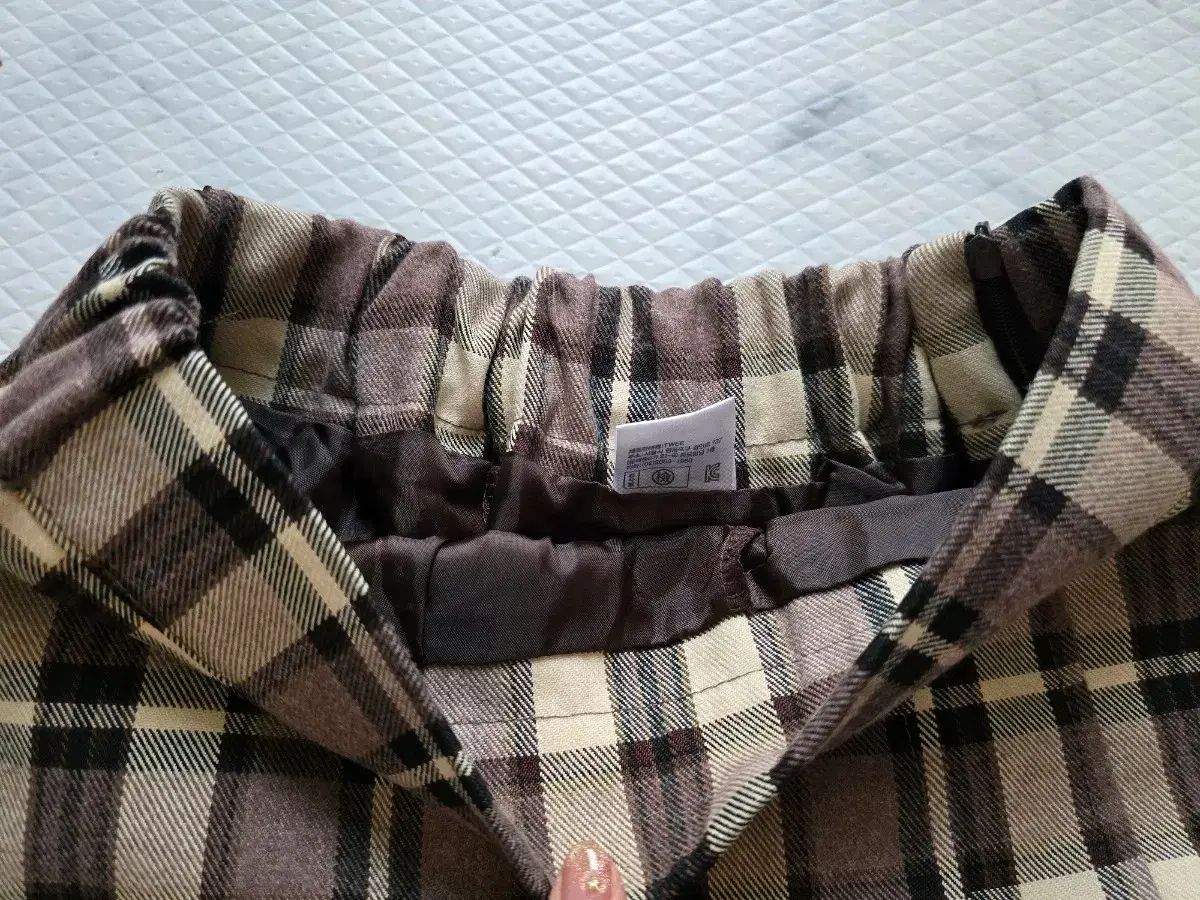 フェミニン룩 パフスリーブ 半袖ニット CHECK タタン ミニスカート セット s m