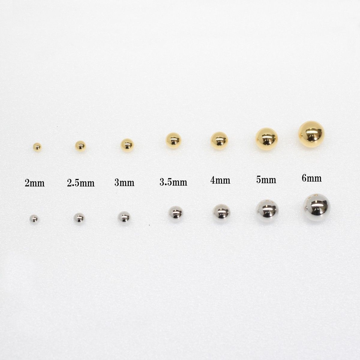 2個セット) K14WG 14金 ホワイトゴールドピアス レディース 5mm 丸玉 