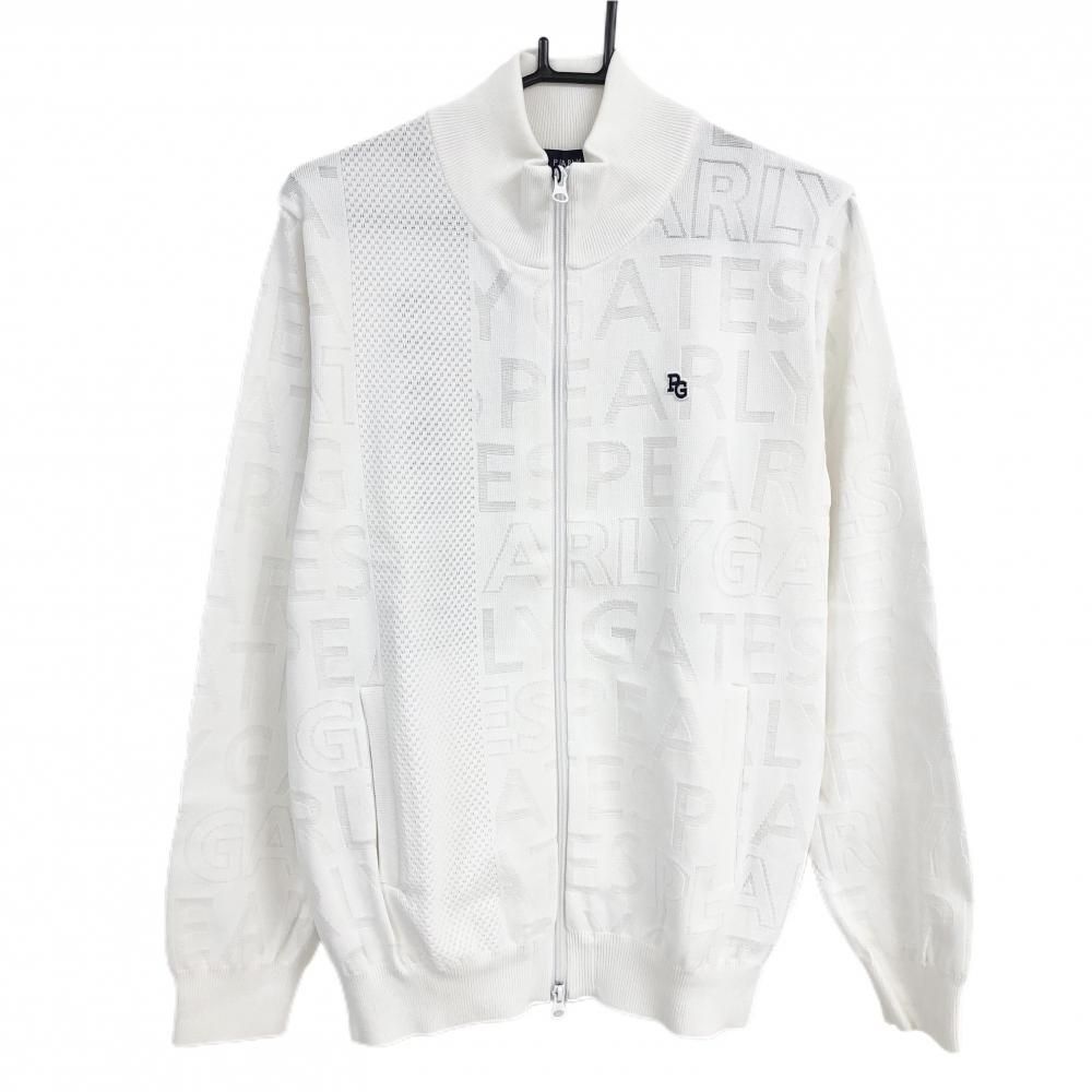 ☆SALE価格☆【新品】パーリーゲイツ ニットジャケット 白 ロゴ総柄 一