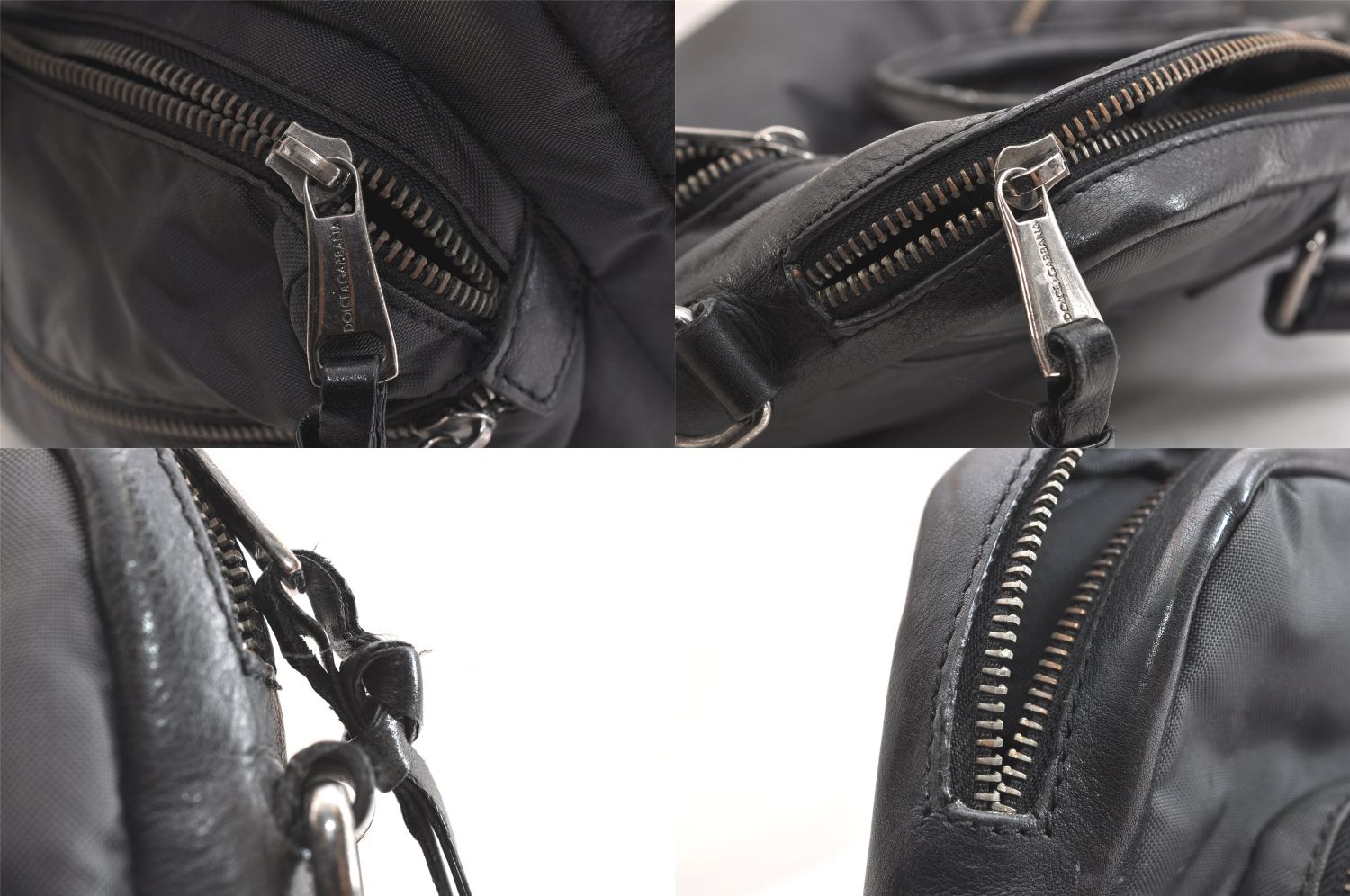 DOLCE-GABBANA ドルチェ-ガッバーナ ブリーフケース ビジネスバッグ ナイロン レザー ブラック ジャンク 2473N DECORATOM_COM_BR