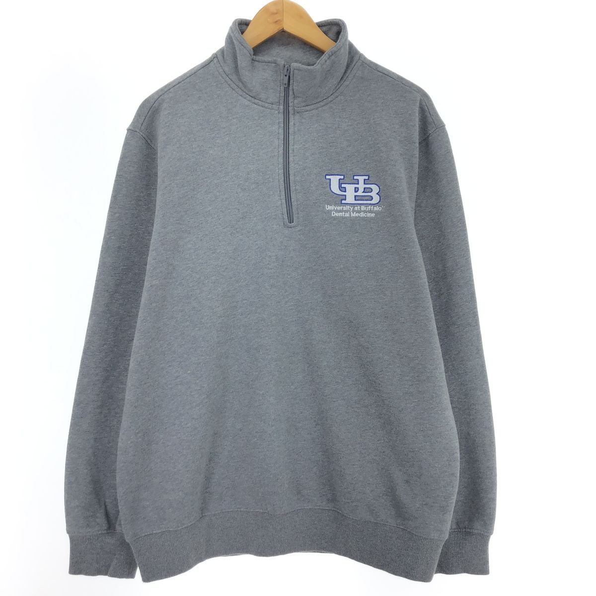 古着 sport Tek カレッジ ハーフジップスウェットシャツ トレーナー メンズL/eaa423959