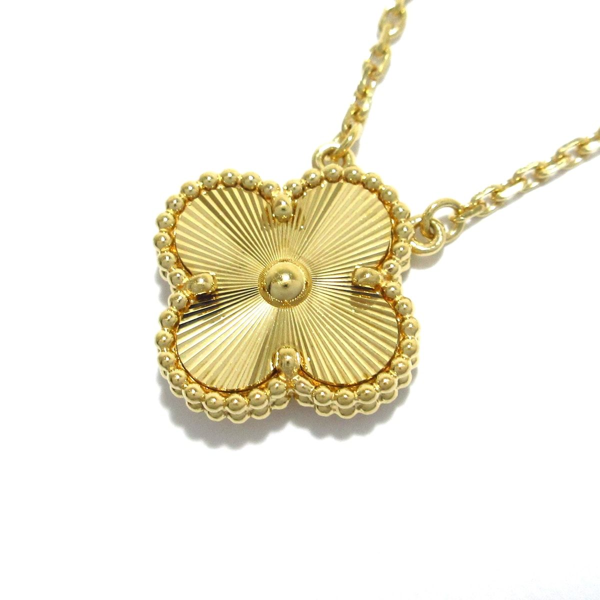VanCleef u0026 Arpels(ヴァンクリーフu0026アーペル) ネックレス美品  ヴィンテージ アルハンブラ VCAP4KL00 K18YG ギヨシェ/ギョーシェ