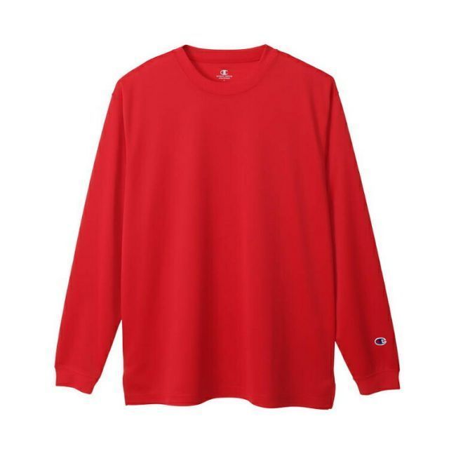 HANES ヘインズ LONG SLEEVE T-SH スカーレット Lサイズ C3-XS491 947 | スポーツ スポーツウエア ウエア 服 衣類 トップス 長袖 ロングスリーブ Tシャツ ロンT ポリエステル 素材 機能性 マルチ 万能 加