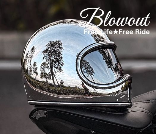 Blowout クローム SPヘルメット ビンテージ MTX moto3 チョッパー ハーレー スペース
